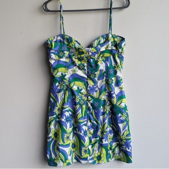 Zara floral print cut out sleeveless mini dress - Picture 3 of 5